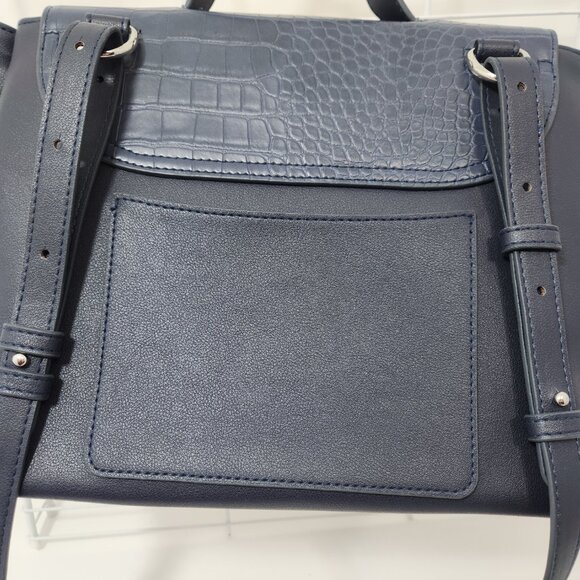 Laila Essence of Norway Geir Ness Women’s Navy Blue Faux Leather Crossbody Bag - Picture 8 of 16